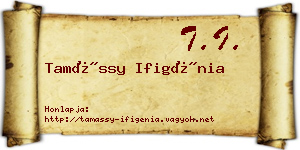Tamássy Ifigénia névjegykártya
